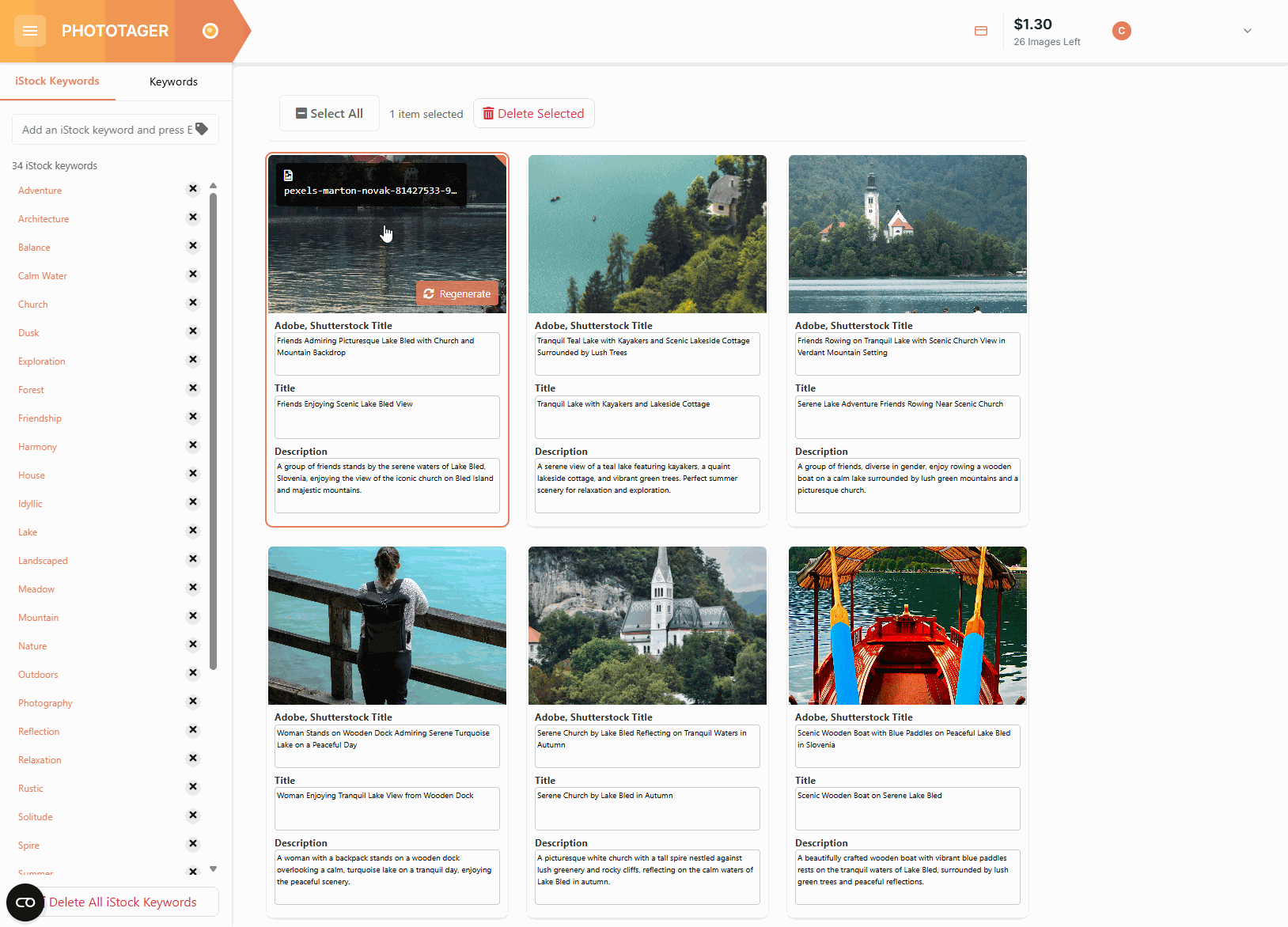 Review and edit interface